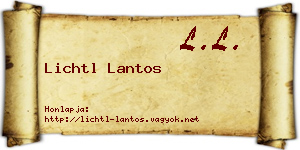 Lichtl Lantos névjegykártya